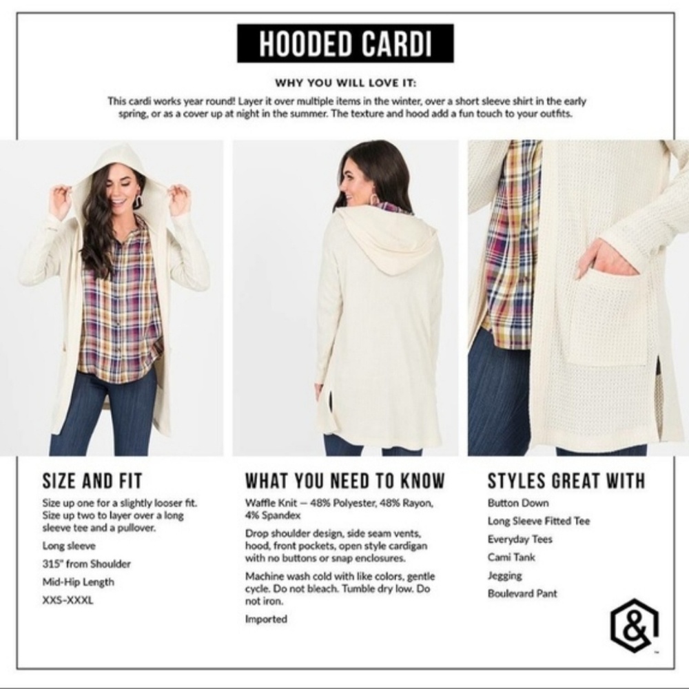 Agnes & Dora Grey Hooded Cardigan